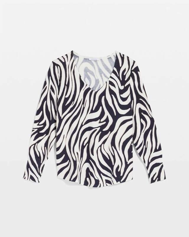 Ella Zebra V-Neck Pullover Sweater - image 5